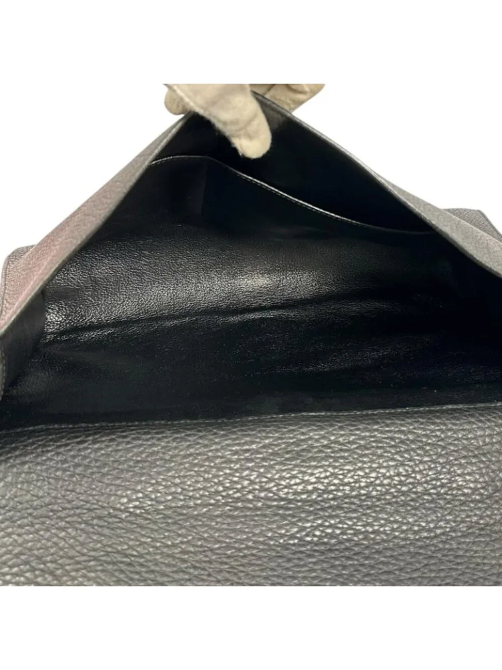 Hermes Etriviere Document Fjord Black Business Bag Silver